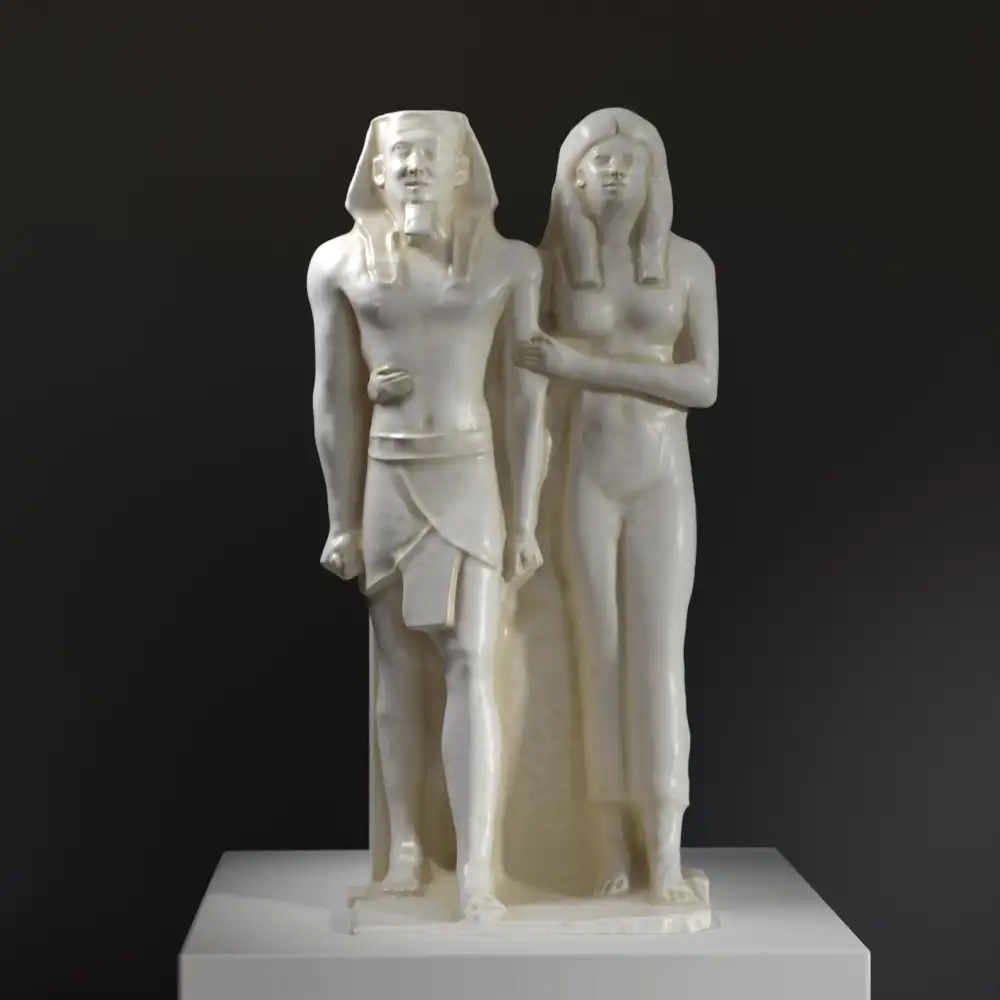 Sculpture de Menkaure et sa Reine, réplique de l'Égypte ancienne.