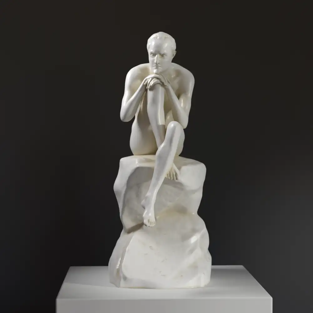 Sculpture de Méphistophélès en résine, représentant un démon du folklore allemand.