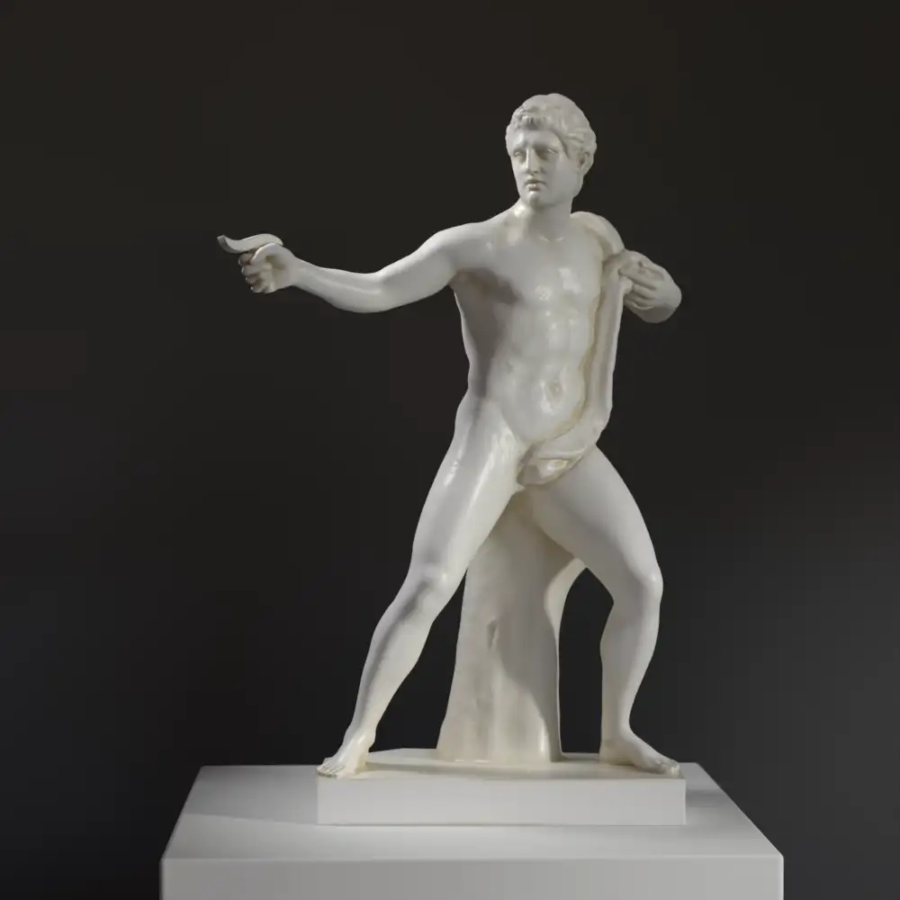 Sculpture de l'Homme Nu en résine avec finition patinée.