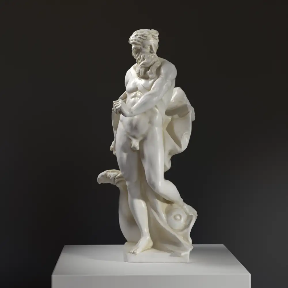 Sculpture de Neptune entouré de créatures marines.
