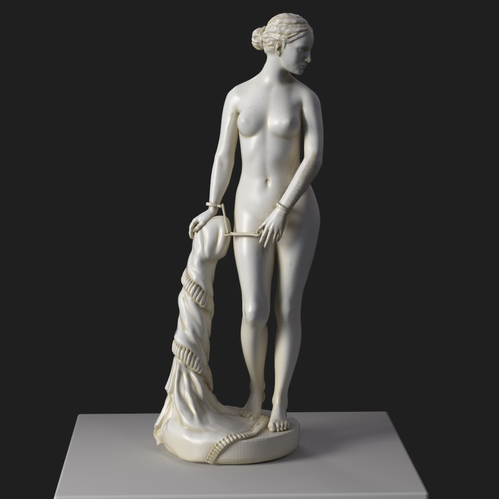Sculpture de L'Esclave Grec, réplique d'Hiram Powers, exposée à la Galerie Corcoran.