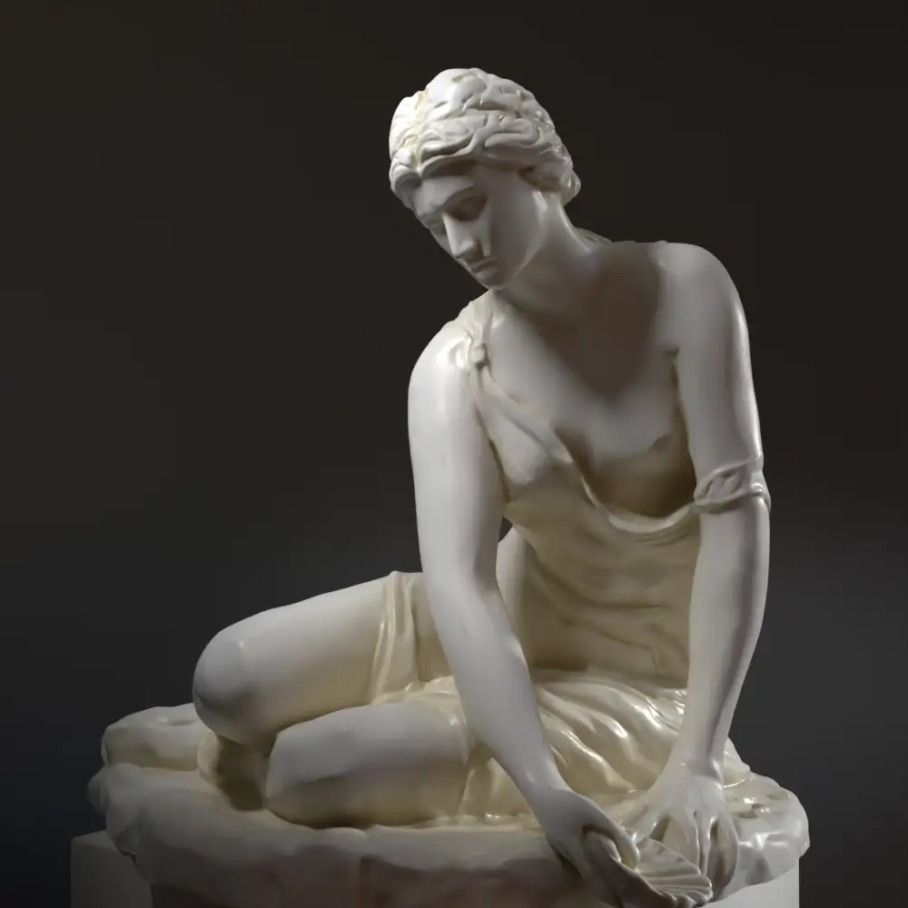 Sculpture de Nymphe avec Coquillage au Louvre de Paris
