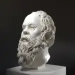 Buste de Socrate en résine, représentant le célèbre philosophe grec.