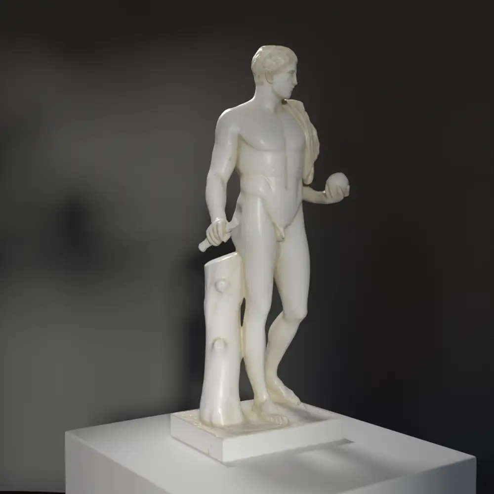 Sculpture de Diomède au Louvre de Paris, représentant un héros de la guerre de Troie.