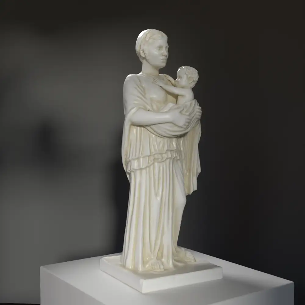 Sculpture de Leucothée tenant Bacchus, représentant la dévotion maternelle.