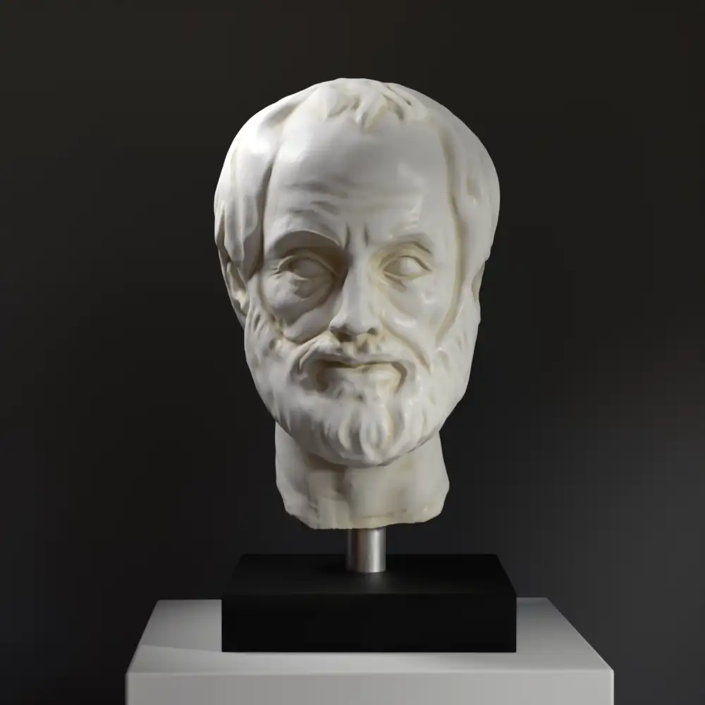 Buste d'Aristote au Louvre de Paris, réplique en résine.