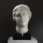 Buste de Tête Féminine en résine avec effet marbré et bronze.