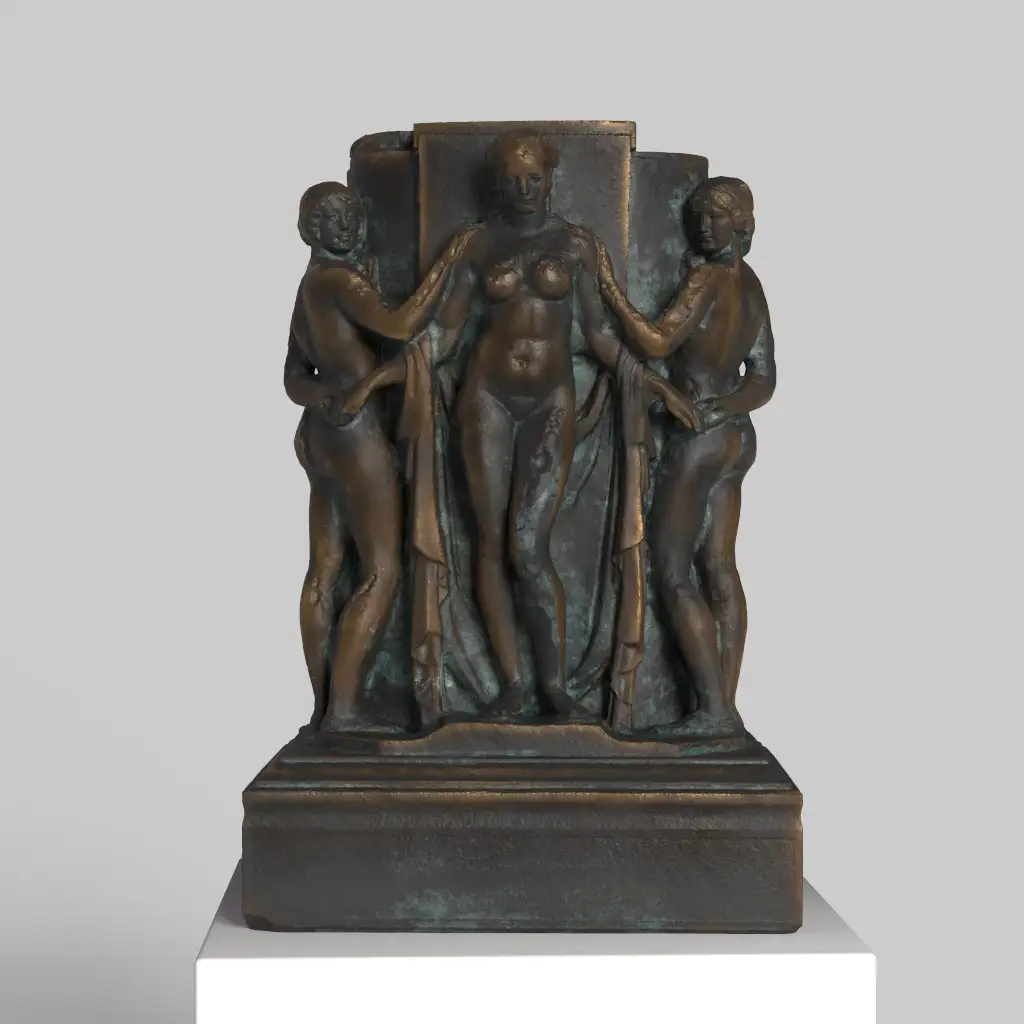 Replica della Scultura delle Tre Grazie in resina con finitura in patina.