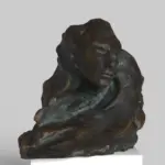 Busto di Andrei Bely realizzato in resina con effetto patinato.