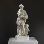 Scultura di San Matteo in resina con effetto patina.