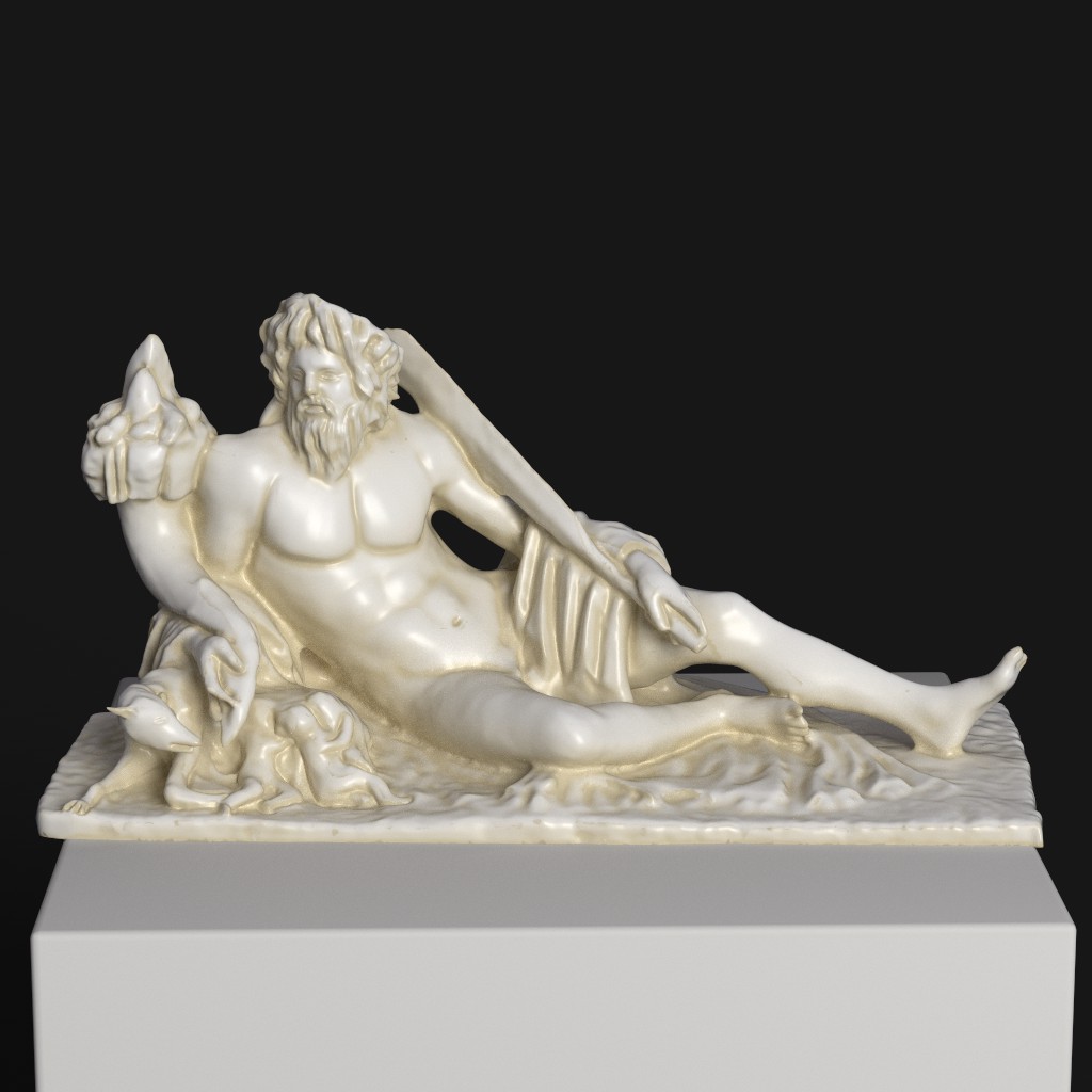 Scultura del Tevere al Louvre di Parigi, rappresentante il dio fiume.