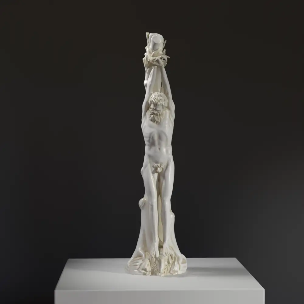 Replica della scultura 'La Tortura di Marsia' al Louvre di Parigi.