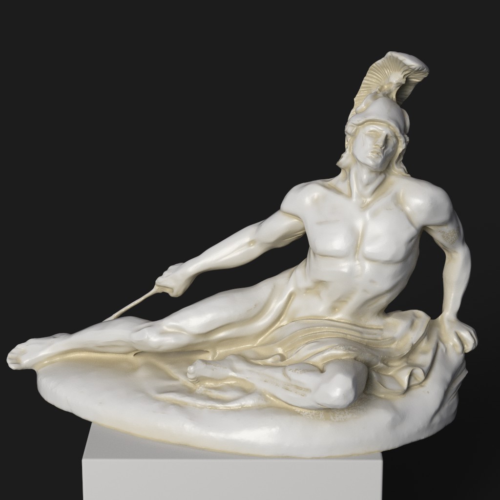 Scultura di Achille Morente, replica in resina con effetto marmo e bronzo.