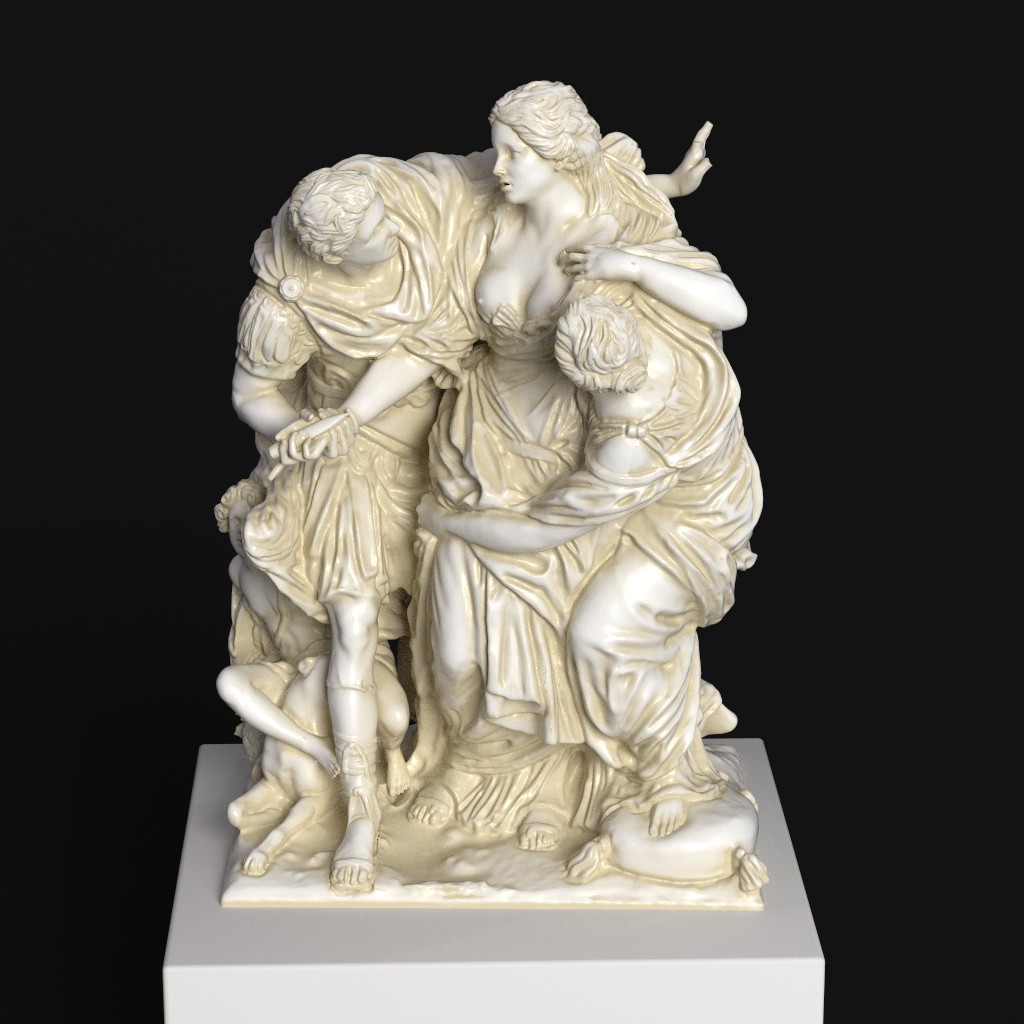 Replica della scultura di Arria e Paeto, rappresentante un momento di sacrificio.