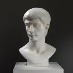 Busto di Bruto il Giovane in resina con effetto marmo e bronzo.