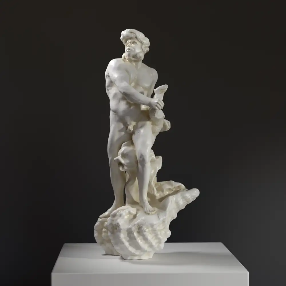 Scultura della Fontana del Moro in resina con finitura in patina.
