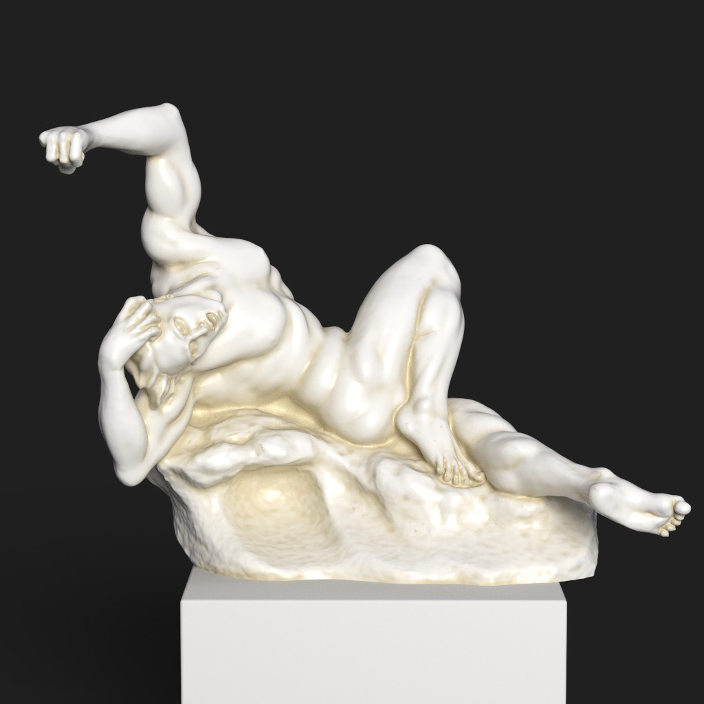 Replica del Busto dell'Abisso in resina con finitura in marmo e bronzo.