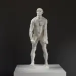 Replica della scultura 'Studio Nudo per Jean D’Aire', che rappresenta un momento di disperazione e coraggio.