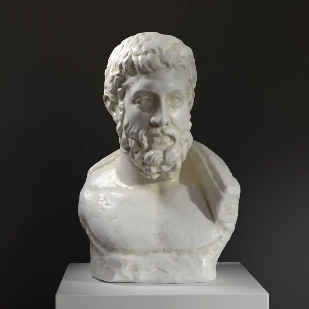 Busto del filosofo Metrodoro in stile ellenistico.