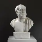 Replica del Busto del filosofo Polemone in resina con patina.