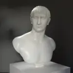 Busto in marmo dell'Imperatore Traiano, replica dettagliata.