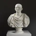 Busto del Vecchio di Orticoli in resina con patina.