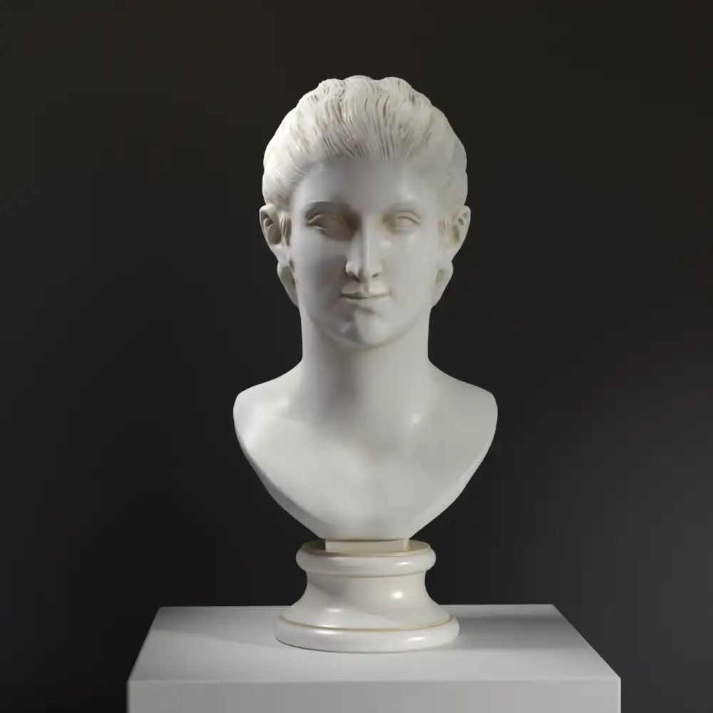 Replica della Scultura della Ragazza Contadina di Frascati in resina con effetto marmo e bronzo.