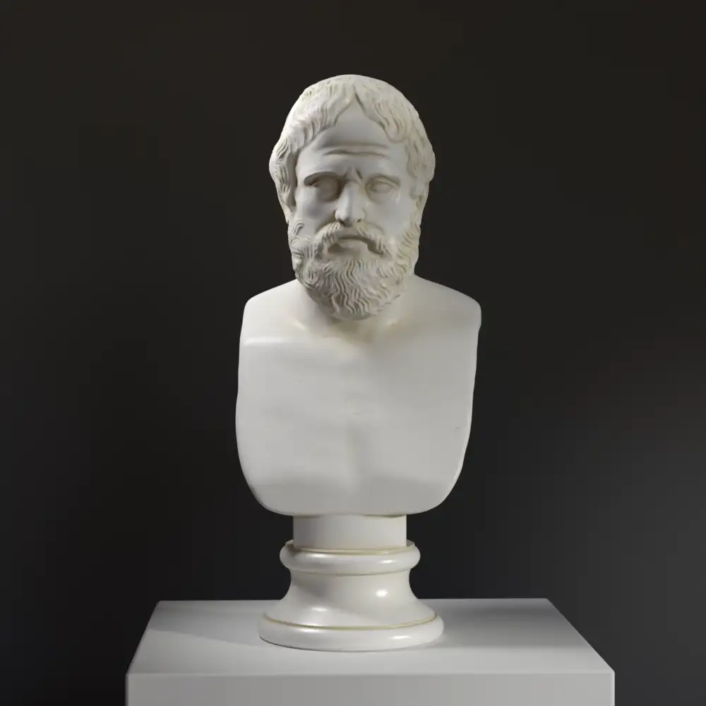 Busto di Teocrito in resina di alta qualità.