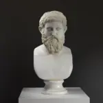 Busto di Un Sconosciuto, Possibilmente Platone, realizzato in resina con finitura in stile marmo.