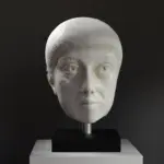 Busto dell'Imperatore Arcadio in resina con finitura in marmo e bronzo.