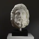 Busto di Asclepio in resina con patina marmorea.