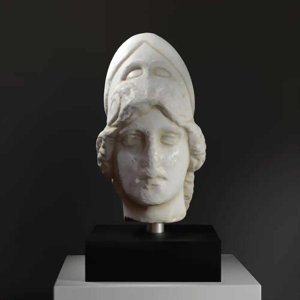 Replica del Busto di Atena con dettagli intricati.