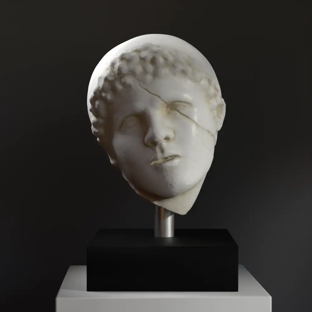 Busto del Corsaio in resina con finitura in patina.
