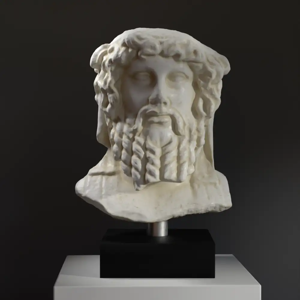 Replica del Busto dell'Erma Janiforme di Dionisio in resina di alta qualità.