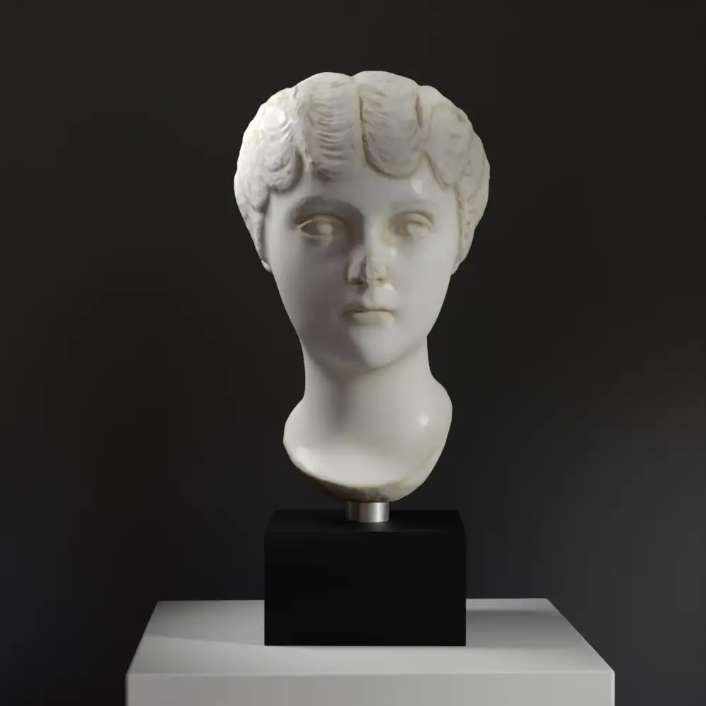 Replica del Busto dell'Imperatrice Faustina Minore in resina con finitura in patina.