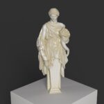 Sculptuur van Adrasteia in het Paleis van Versailles, Frankrijk, vervaardigd uit resin met marmer- en bronseffect.