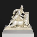 Sculptuur van Mithras die de Stier Verovert, een iconische replica uit het British Museum.