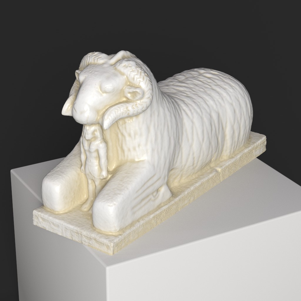 Standbeeld van Amun in de vorm van een ram, gemaakt van hoogwaardige hars.