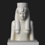 Replica van De Godin Hathor, 18e Dynastie, kalksteen, The British Museum.