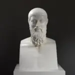 Buste van Pherecydes, een sculptuur die de essentie van oude wijsheid vastlegt.