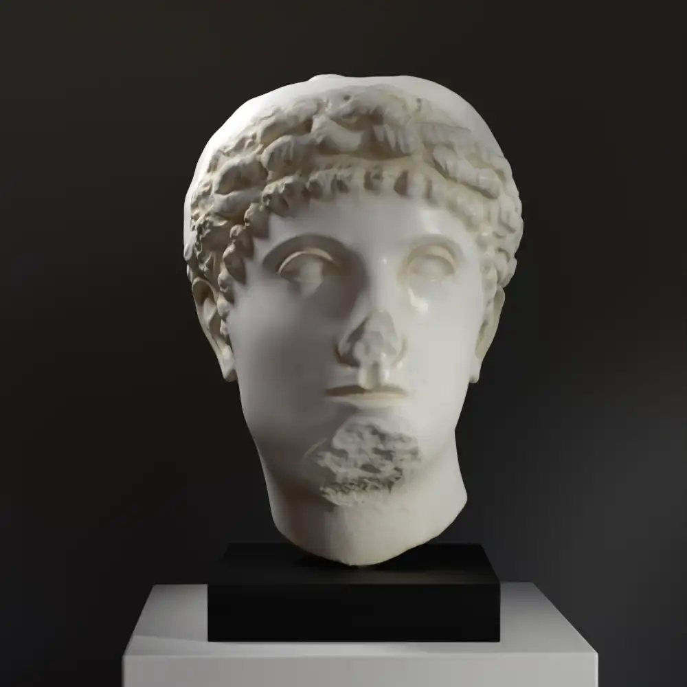 Buste van Cleopatra VII, gedetailleerde replica met marmer- en bronseffect.
