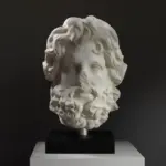Replica van de Buste van een Colossaal Standbeeld van Zeus-Ammon met ramshoorns.