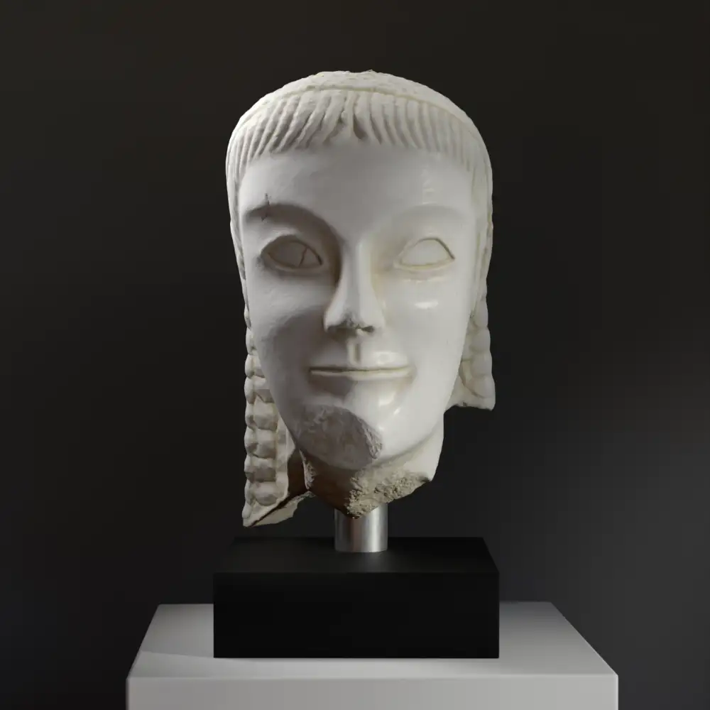 Buste van Kouros, een replica van een oude Griekse sculptuur