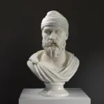 Replica van de Buste van een Dacian in marmer- en bronseffect.